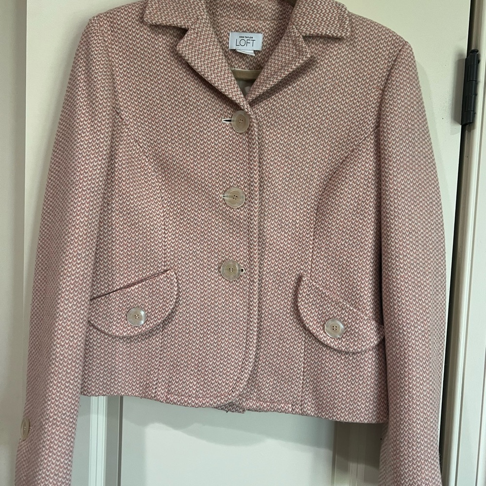 Ann Taylor LOFT Pink Wool Blend Coat